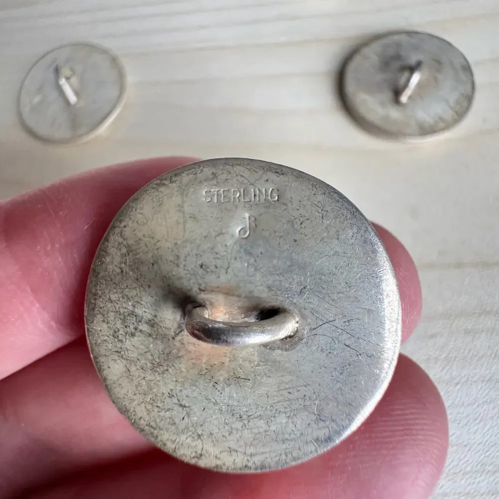 Set of 4 Vintage Sterling Silver Livery Buttons